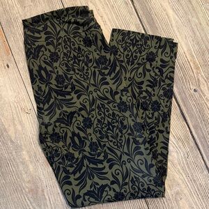 ZAC & RACHEL GREEN PAISLEY PRINT STRETCH LEGGING / PANTS -6 NWOT ! 💚🖤